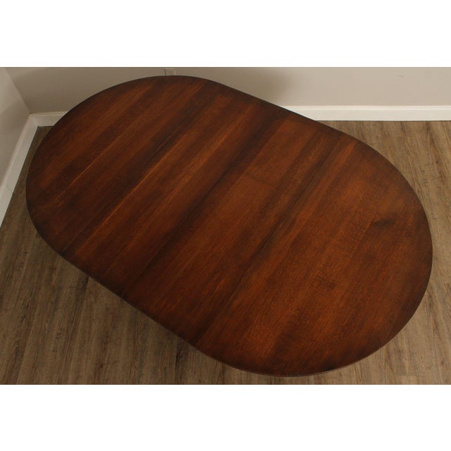Brown Stickley Mission Collection Oak Round Pedestal Dining Table For Sale - Image 8 of 18