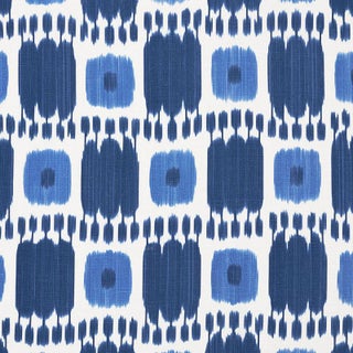 Schumacher Kandira Fabric in Blues For Sale