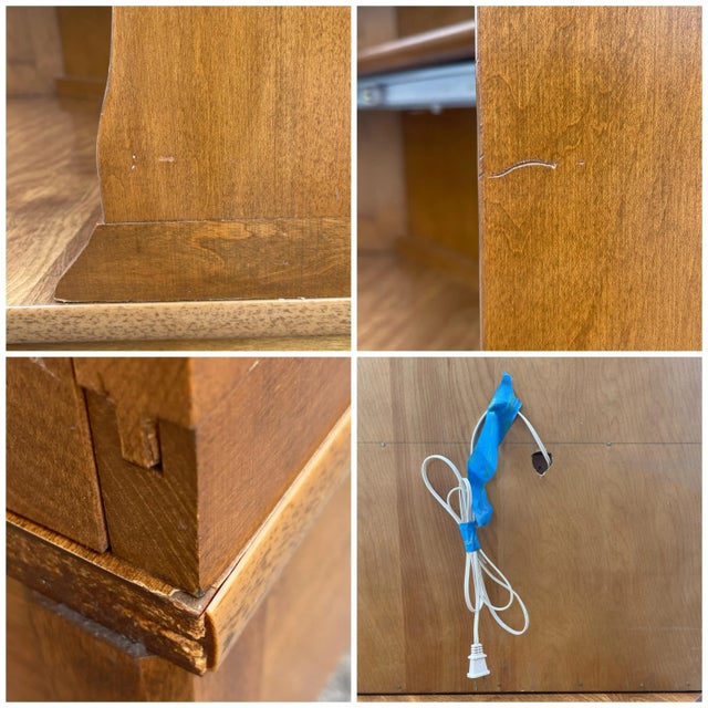 Vintage Ethan Allen Heirloom Nutmeg Maple Custom Room Plan Traditional Corner Writing Desk With Bookcase Top For Sale - Image 11 of 12