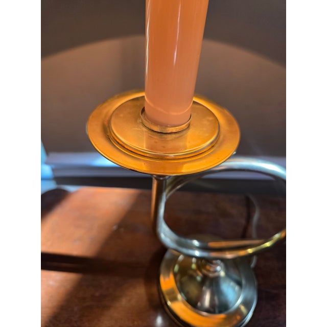 Late 20th Century Vintage Brass Horn-Shaped Lamp Table Lamp For Sale - Image 5 of 13