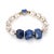 Metal Eye Of Love Chunky Lapis Lazuli Beaded Bracelet For Sale - Image 7 of 7