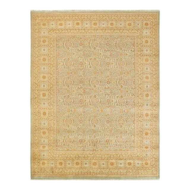 Mogul Collection Hand-Knotted Area Rug - Light Blue 8' 1" x 10' 4" For Sale - Image 4 of 4