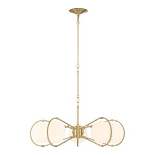 Gio 5-Light Modern Brass Statement Chandelier For Sale