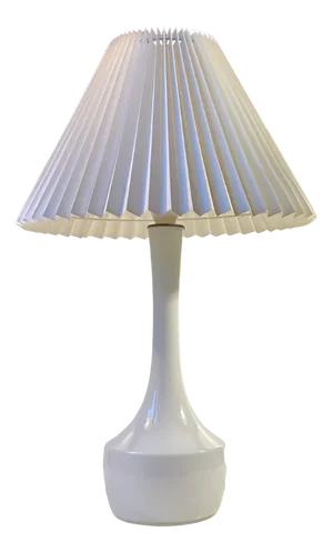 Table Lamp in White Opaline Glass by Jacob E. Bang for Holmegaard / Kastrup, 1950s