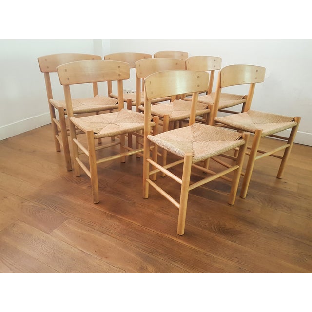 J39 Dining Chairs in Beach & Danish Papercord by Børge Mogensen for FDB Møbler, 1960s, Set of 6 For Sale - Image 18 of 18