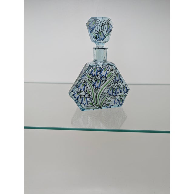 Vintage Art Deco Carafe with Glasses in Hand-Painted Crystal Glass, 1930, Set of 5 For Sale - Image 13 of 17