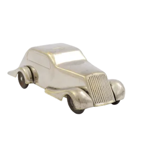 Art Deco Nickel Plated Car-Shaped Piggy Bank from Kovoprace JTB, 1930s
