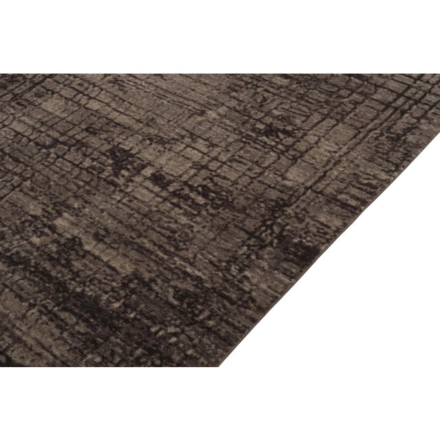 2010s Hand-Knotted Abstract Rug in a Brown, Black Painterly Pattern by Rug & Kilim For Sale - Image 5 of 7