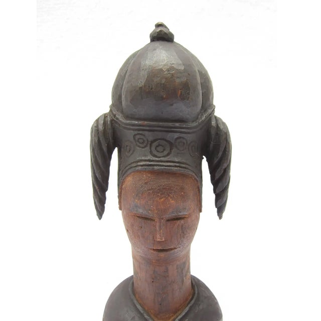 Early 20th Century Tribal Wood Carved Statue For Sale - Image 4 of 5