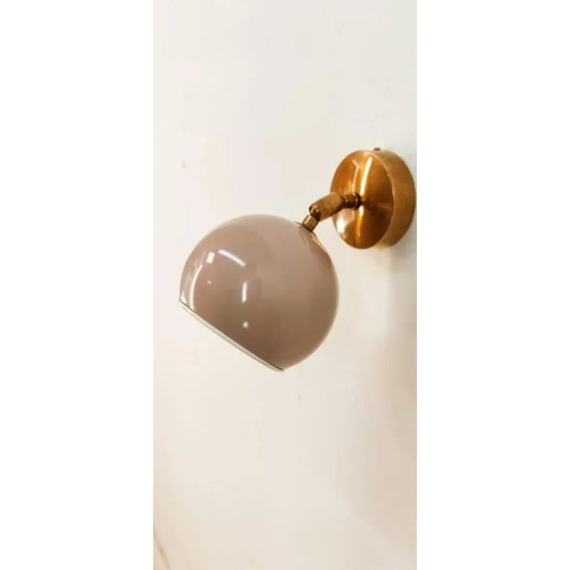 Gold Adjustable Sconce with Grey Metal Dome For Sale - Image 8 of 8