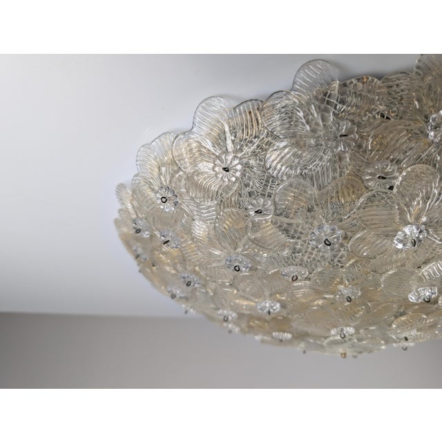 Floral Ceiling Lamp in Murano Glass with Gold Powder Barovier & Toso, 1960s For Sale - Image 10 of 13