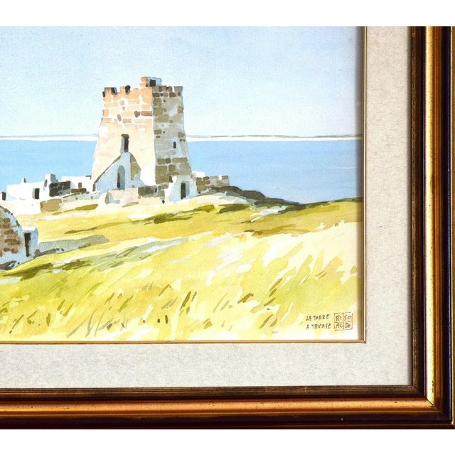 Tower At Tricase - XX century - Aldo Riso - Mixed Media - Modern For Sale - Image 3 of 5