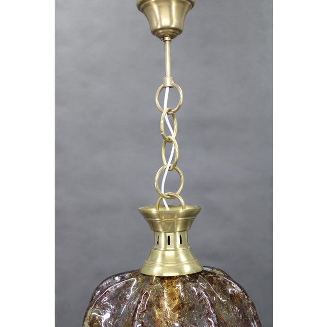 Gold Large Murano Glass Pendant Light, Italy, 1980s For Sale - Image 8 of 12