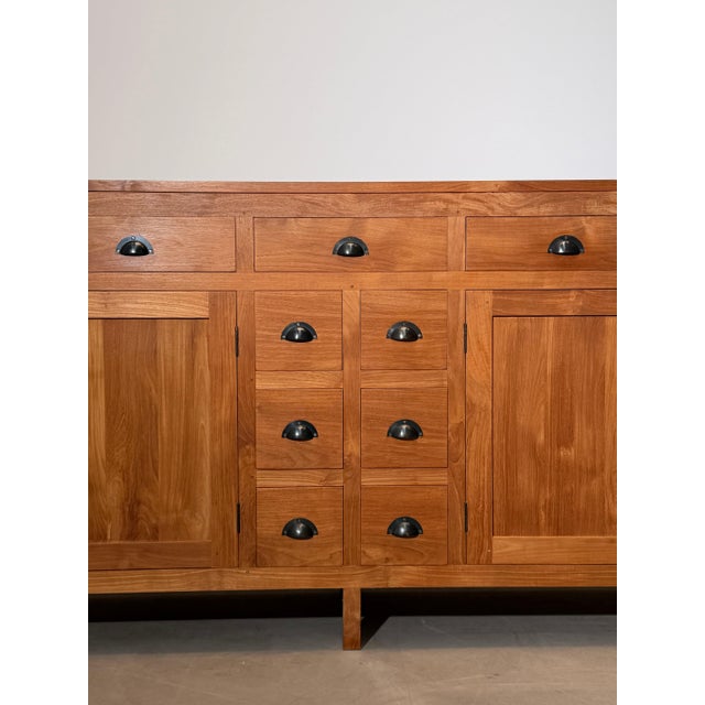 Large Teak Sideboard with Multiple Drawers and Cupboards For Sale - Image 4 of 7