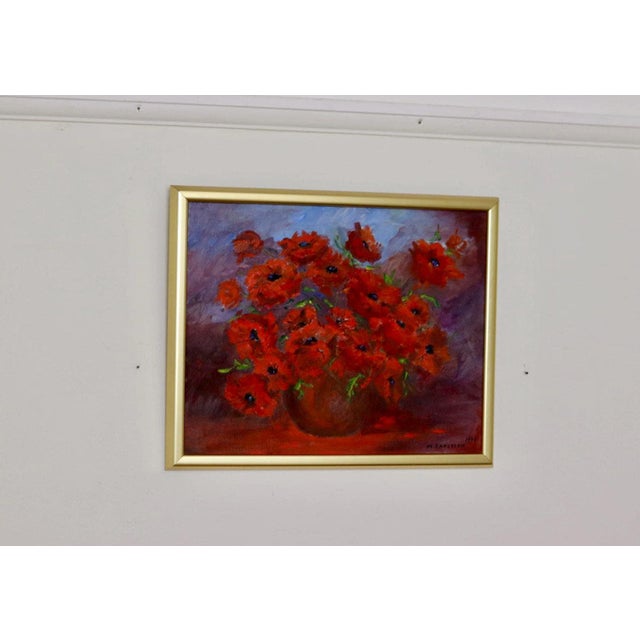 M Carlsson, Poppies, 1990s, Oil on Canvas, Framed For Sale - Image 9 of 10