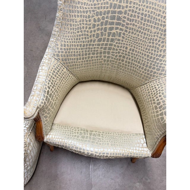 Late 20th Century Upholstered Accent Arm Chair For Sale - Image 10 of 14