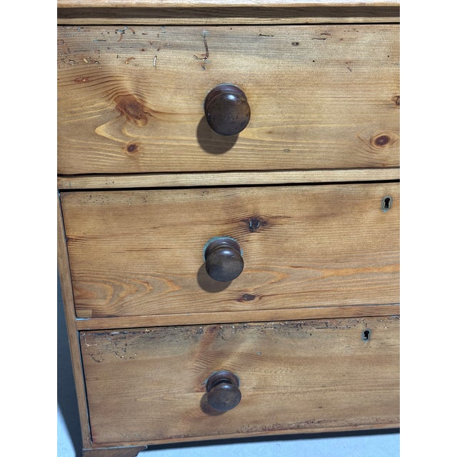 Antique Pine Three Drawers - Chest of Drawers From England For Sale - Image 13 of 18