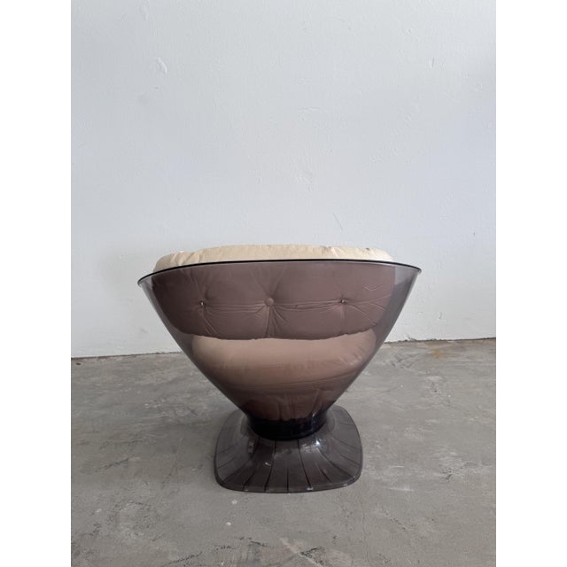 Beige Vintage Lounge Chair in Acrylic and Leather by Raphaël Raffel, 1960s For Sale - Image 8 of 18