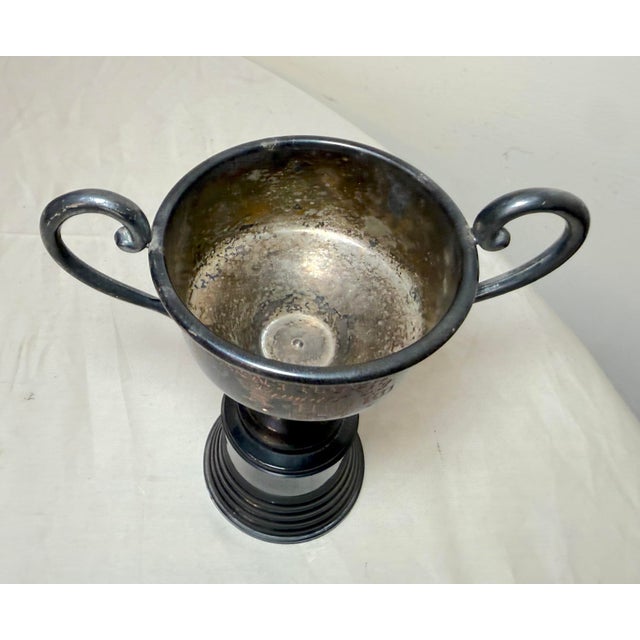 Vintage 1954 Woman's Handicap Runner Up Silver Plate Bakelite Trophy Cup Award For Sale - Image 9 of 12