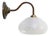 French White Clichy Glass and Brass Wall Lamp For Sale