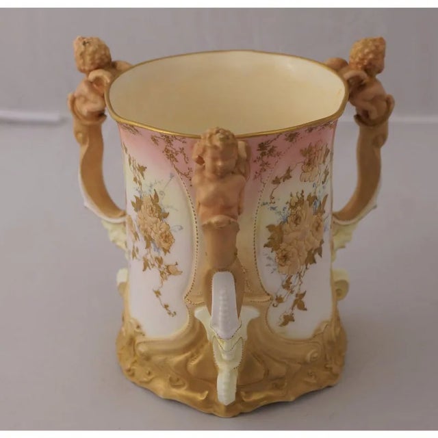 Circa 1900s English Victorian Style Porcelain Royal Doulton Loving Cup. An excellent example of a ceramic TYG/loving cup....