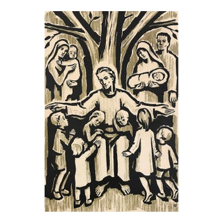 Mid Century Modern Biblical Lithograph For Sale