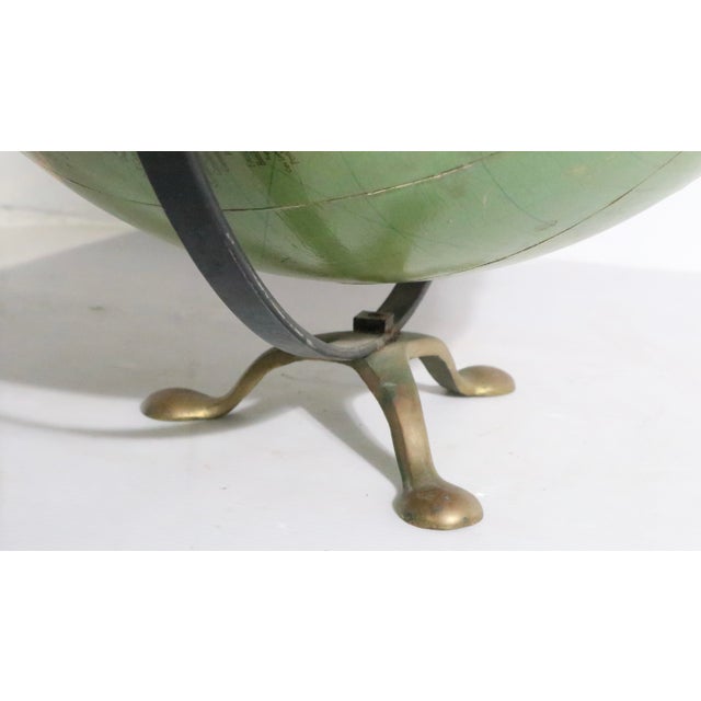 Vintage pre war Replogle Globe on stand, in good original condition. The globe features a three footed cast brass base...