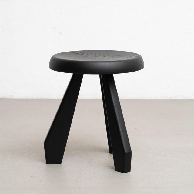 Charlotte Perriand Meribel Black Stool by Charlotte Perriand for Cassina For Sale - Image 4 of 12