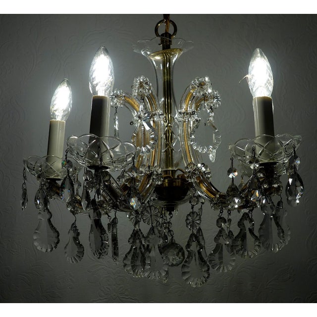 Gold Maria Theresia 5-Light Chandelier from Palwa, 1960s For Sale - Image 8 of 11