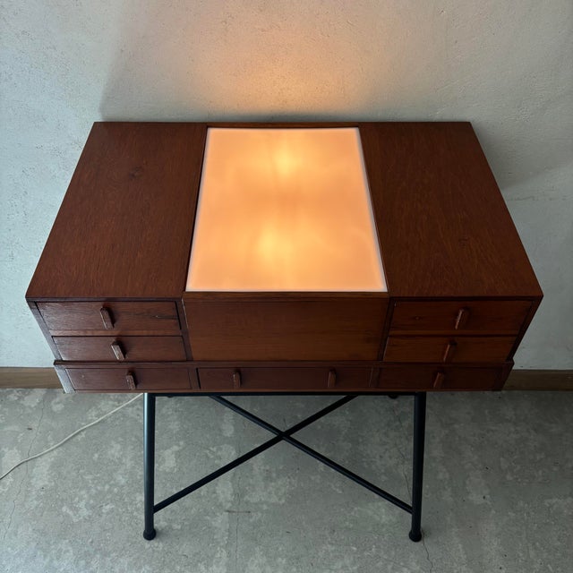 Vintage Teak Cabinet with Slide Reader For Sale - Image 5 of 7