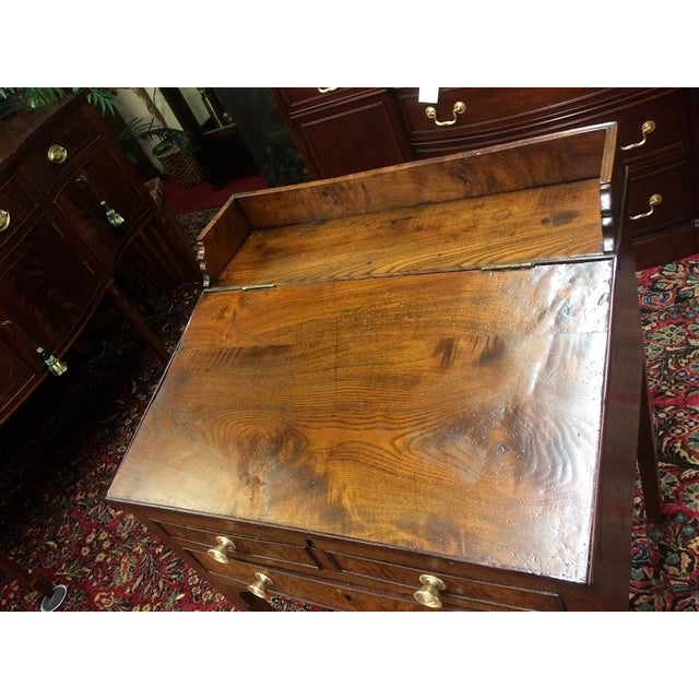 Wood Antique Plantation Desk, Rustic Walnut Desk For Sale - Image 7 of 13