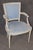 Pair of French Louis XVI Style Creme & Blue Paint Decorated Armchairs C. 1930's For Sale - Image 11 of 15
