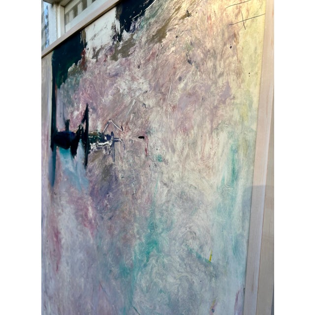 Textile Giant Tom Lieber Abstract Monotype Oil Painting, Mixed Media For Sale - Image 7 of 18