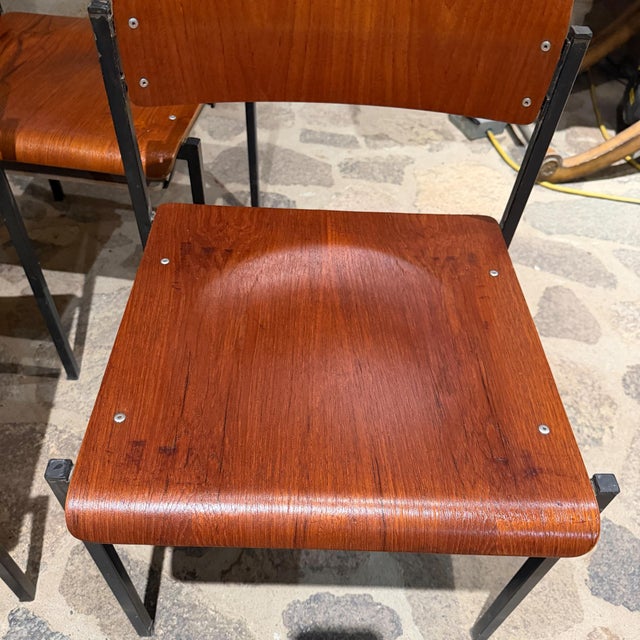 For your consideration a vintage Model 4033 minimalist industrial school chairs, designed by Branko Uršič and manufactured...