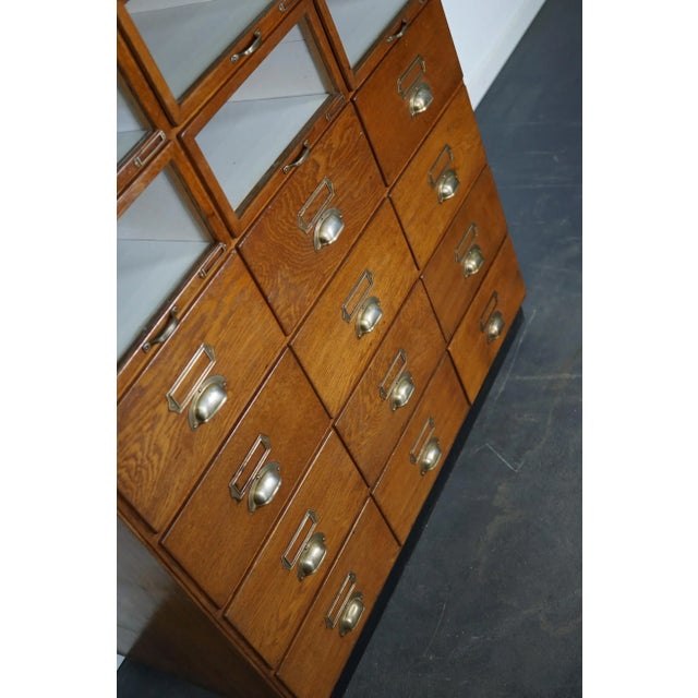 Large Vintage Dutch Oak Haberdashery Shop Cabinet, 1930s For Sale - Image 5 of 18