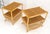 Pair Rattan Bamboo Grass Cloth Top Two Tier End Side Tables Stands Magazine Rack For Sale - Image 11 of 14