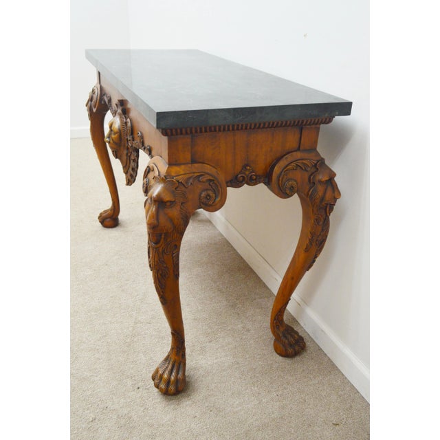 Maitland Smith Carved Lion Head Console Table For Sale In Philadelphia - Image 6 of 13