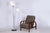 Czech Art Deco Floor Lamp in Chrome, Opal Glass and Lacquered Wood, 1930s, in Restored conditions. Designed 1920 to 1949...