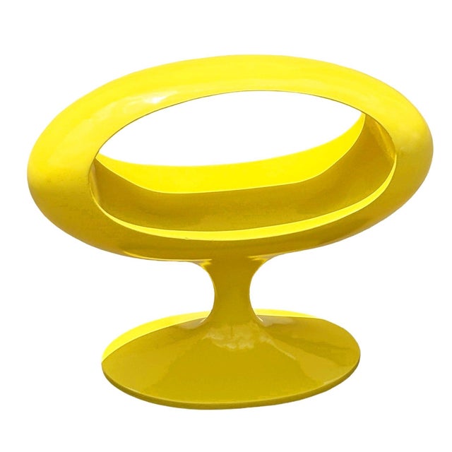 Plastic Y2k Space Age William Emmerson Attributed "Spheroid" Yellow Side Drinks Table For Sale - Image 7 of 8