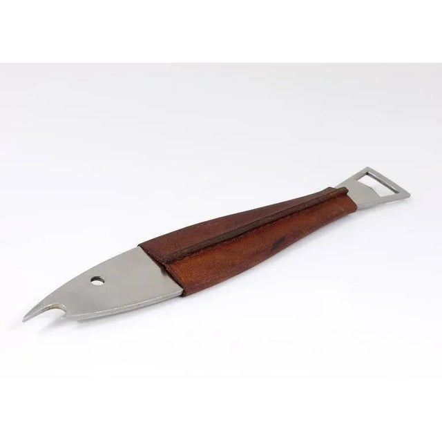 Mid-Century Leather Fish Bottle Opener attributed to Carl Auböck for Amboss, Austria, 1960s For Sale - Image 3 of 10