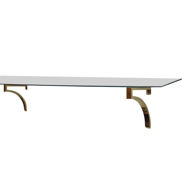 Mastercraft Hollywood Regency Brass Wall Shelf Chairish