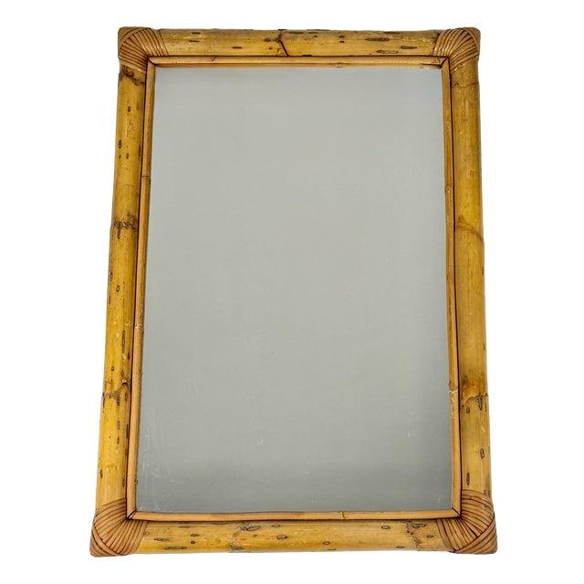 Mid-Century Modern Bamboo Mirror, Italy, 1960s For Sale