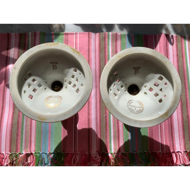 Antique Dresden Porcelain Floral Candlestick Holders a Pair For Sale - Image 11 of 12
