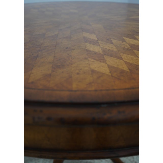 Brown Jonathan Charles Round English Style Drum Table For Sale - Image 8 of 18