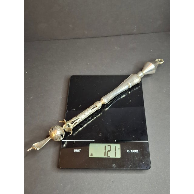 Large Antique Vintage Russian 84 Silver Torah Pointer Yad 13.75" Composite 121g For Sale - Image 17 of 18