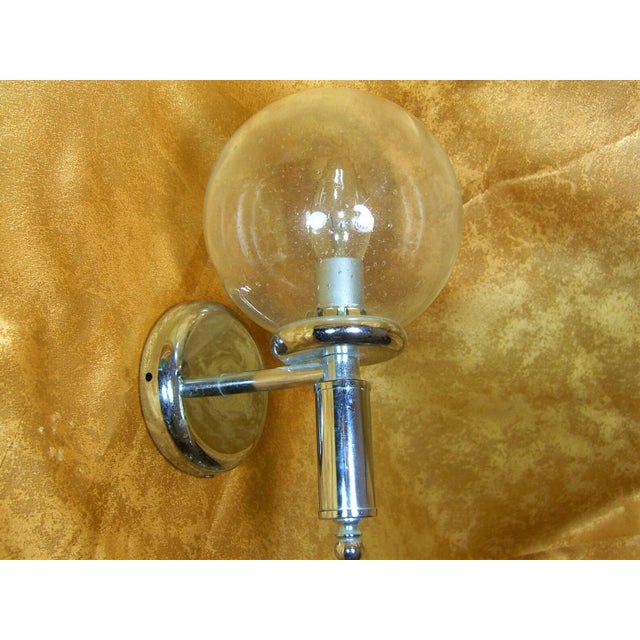 Mid-Century Modern RZB Sconces in Chrome and Murano Glass, 1970s, Set of 3 For Sale - Image 3 of 5