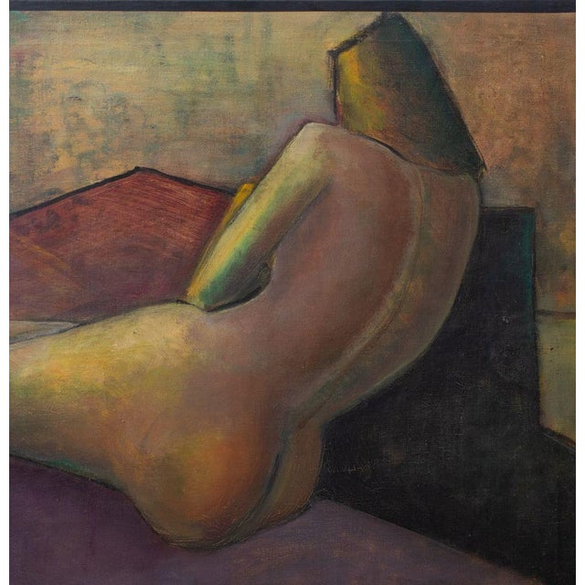 Abstract Leonard Feldman Reclining Female Nude Oil For Sale - Image 3 of 5