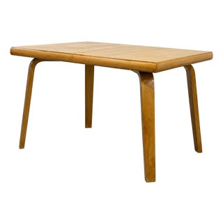 Mid Century Scandinavian Bentwood Dining Table – Solid Beech Expandable Kitchen Table, C. 1950’s For Sale