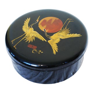 Japanese Black Lacquered Box For Sale