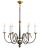 Vintage Large Steel and Brass Six Arm Chandelier For Sale - Image 9 of 9